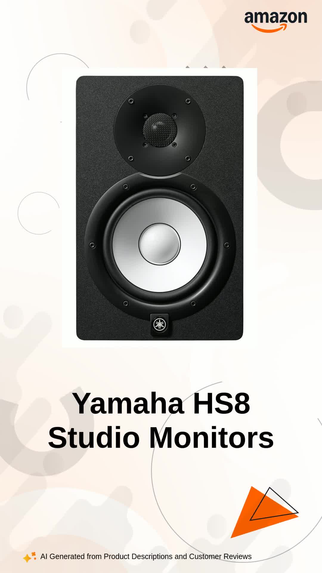 Yamaha HS8 ペア　新品 Yamaha HS8 (Pair) Powered Studio Monitors, Ideal for Home Studios